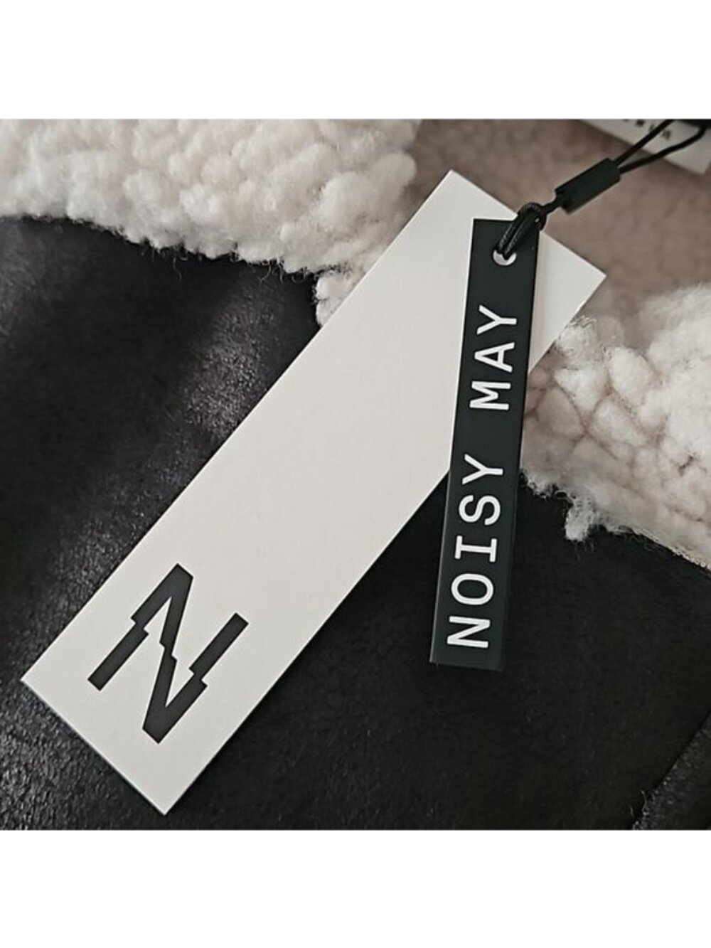 Noisy May Faux Leather Shearling Moto Vest Large New Women's Layering Outdoor - Picture 6 of 12